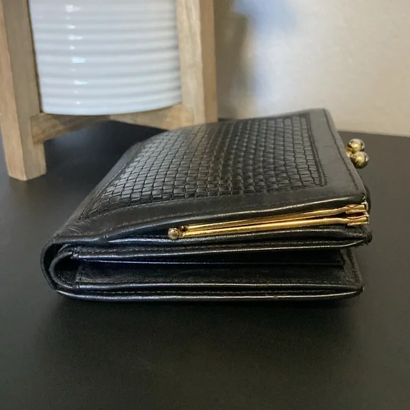 Vintage Coach Black Woven Leather Wallet - Picture 6 of 16